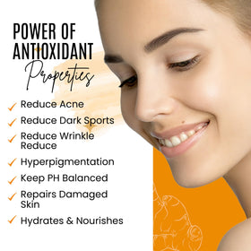 DERMAXGEN ingredients display with turmeric and vitamin C emphasizing brightening support