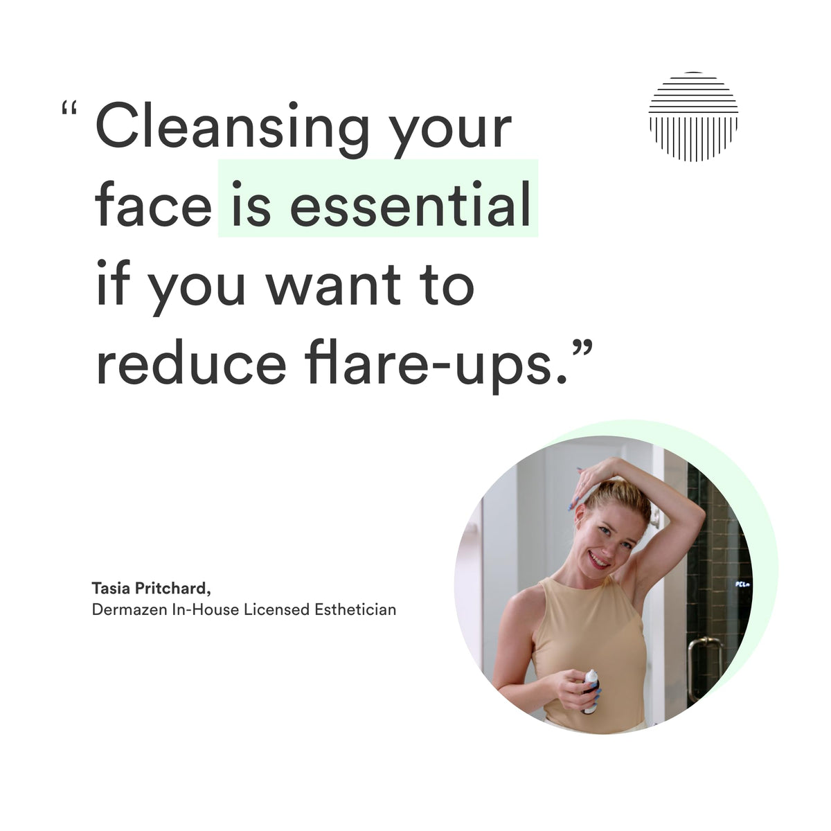 Dermazen applied to beard area to reduce flakes and soothe skin