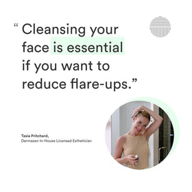 Dermazen applied to beard area to reduce flakes and soothe skin