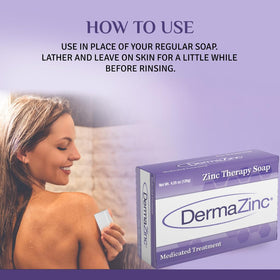 DermaZinc soap lather on hand demonstrating cleansing foam and non-drying feel