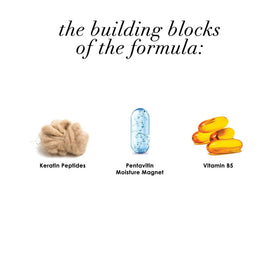 Dermelect ingredients label highlighting keratin, peptides, Pentavitin