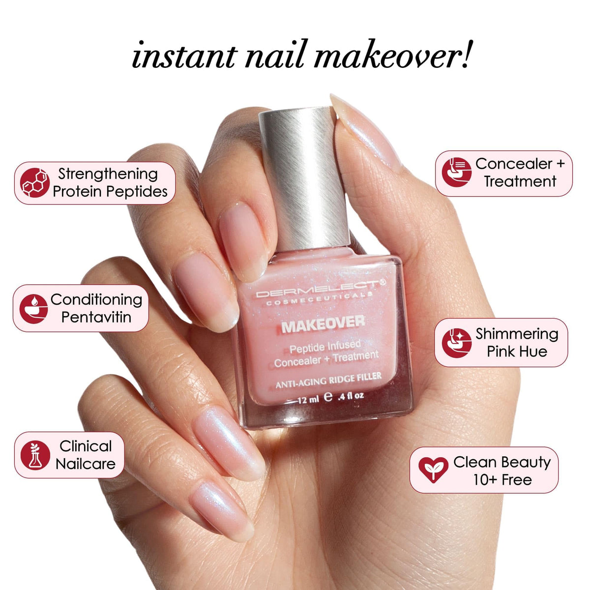 Dermelect creamy texture swirl illustrating lightweight, smoothing finish