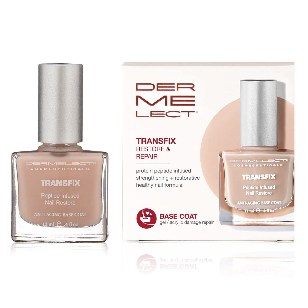 Dermelect front packaging showing bottle and label for a professional look and clear benefit