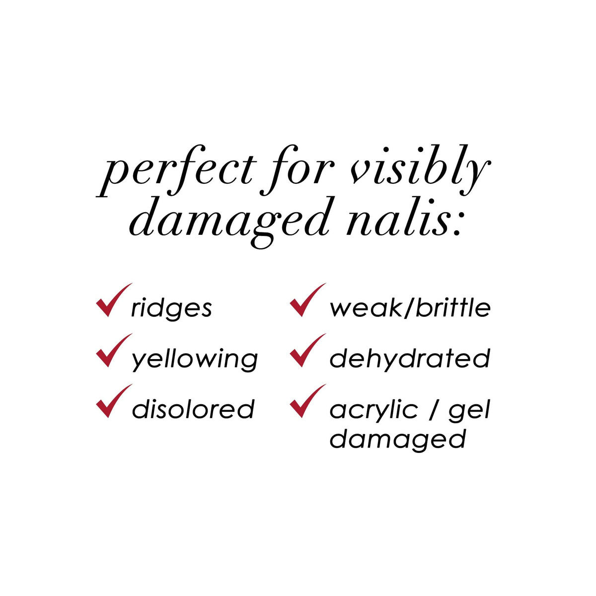 Dermelect in-use manicure image showing strengthened, concealed nail imperfections