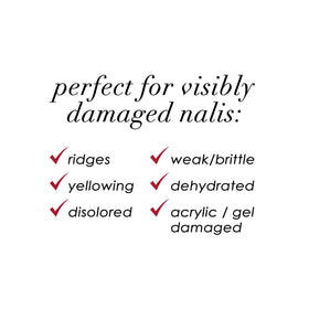 Dermelect in-use manicure image showing strengthened, concealed nail imperfections