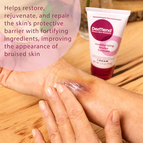 Dermend ingredients label highlighting arnica, vitamin K, retinol benefits