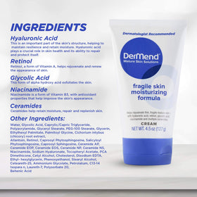 Dermend tube cap detail demonstrating easy dispensing and hygienic application convenience