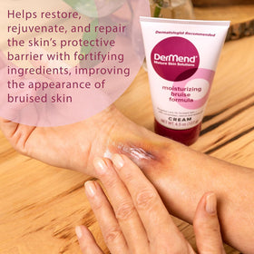Dermend tube close-up label displaying ingredient highlights and directions