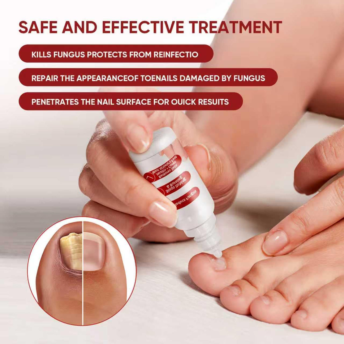 DERMFREE liquid drop on fingertip showing fast absorption benefit