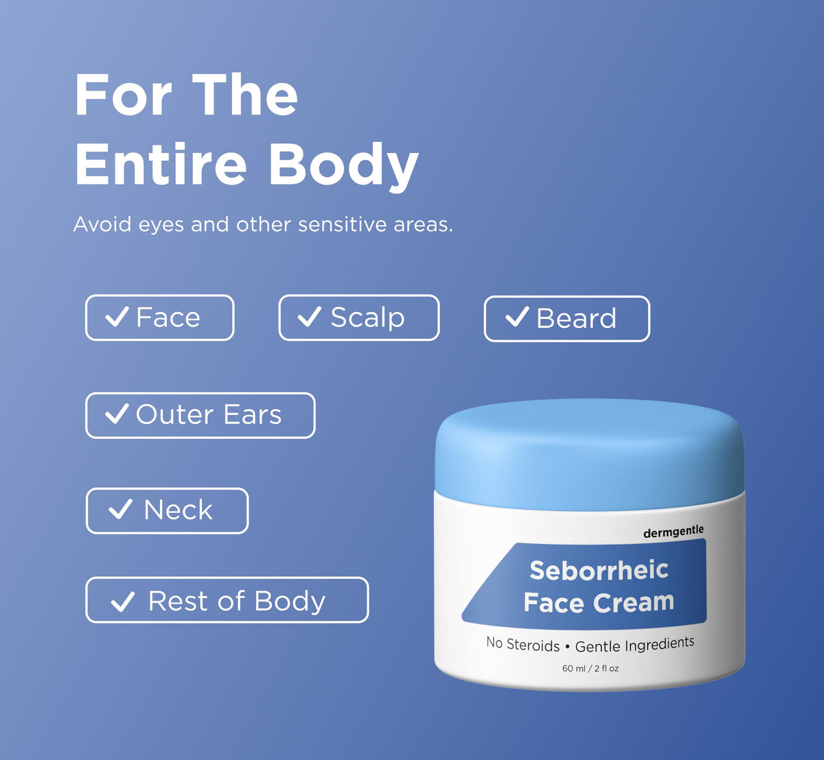 Dermgentle scalp treatment in use illustrating targeted soothing action