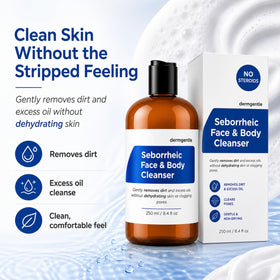 Dermgentle cleanser texture and lather close-up illustrating gentle foam