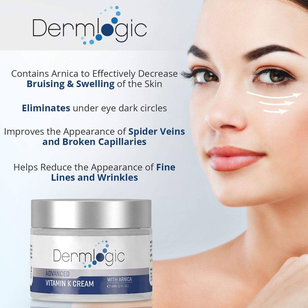 Dermlogic cream texture close-up demonstrating lightweight moisturizing feel