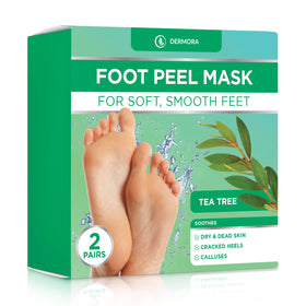 DERMORA front packaging showing two pairs and benefit baby-soft feet