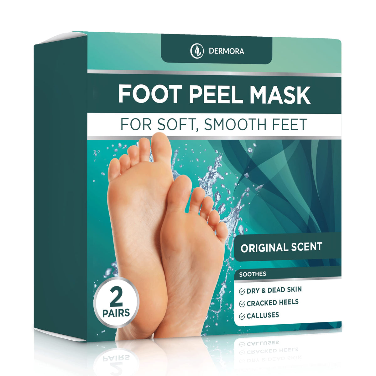 DERMORA front packaging showing two pairs and benefits