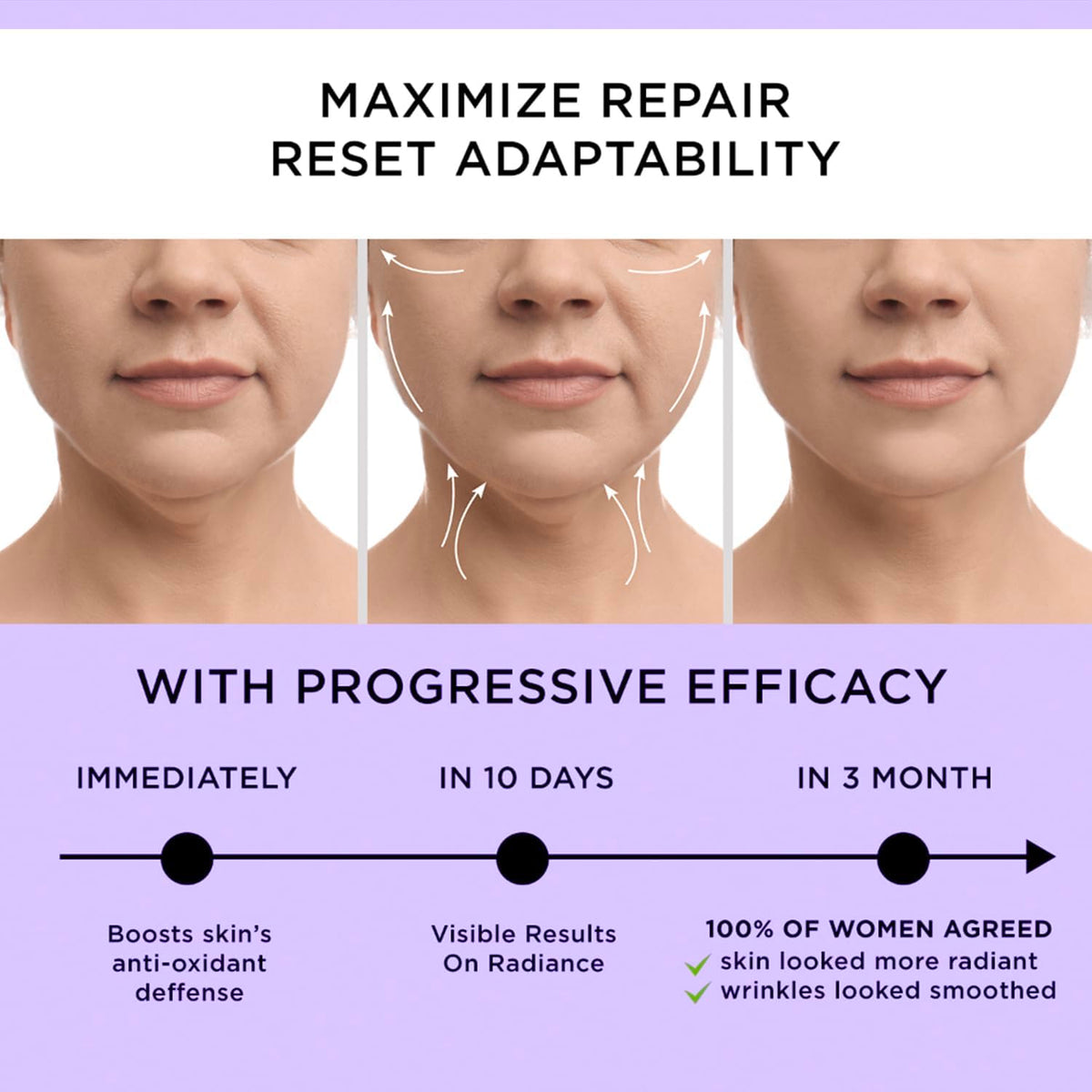 DERPHEA before and after comparison illustrating improved skin texture