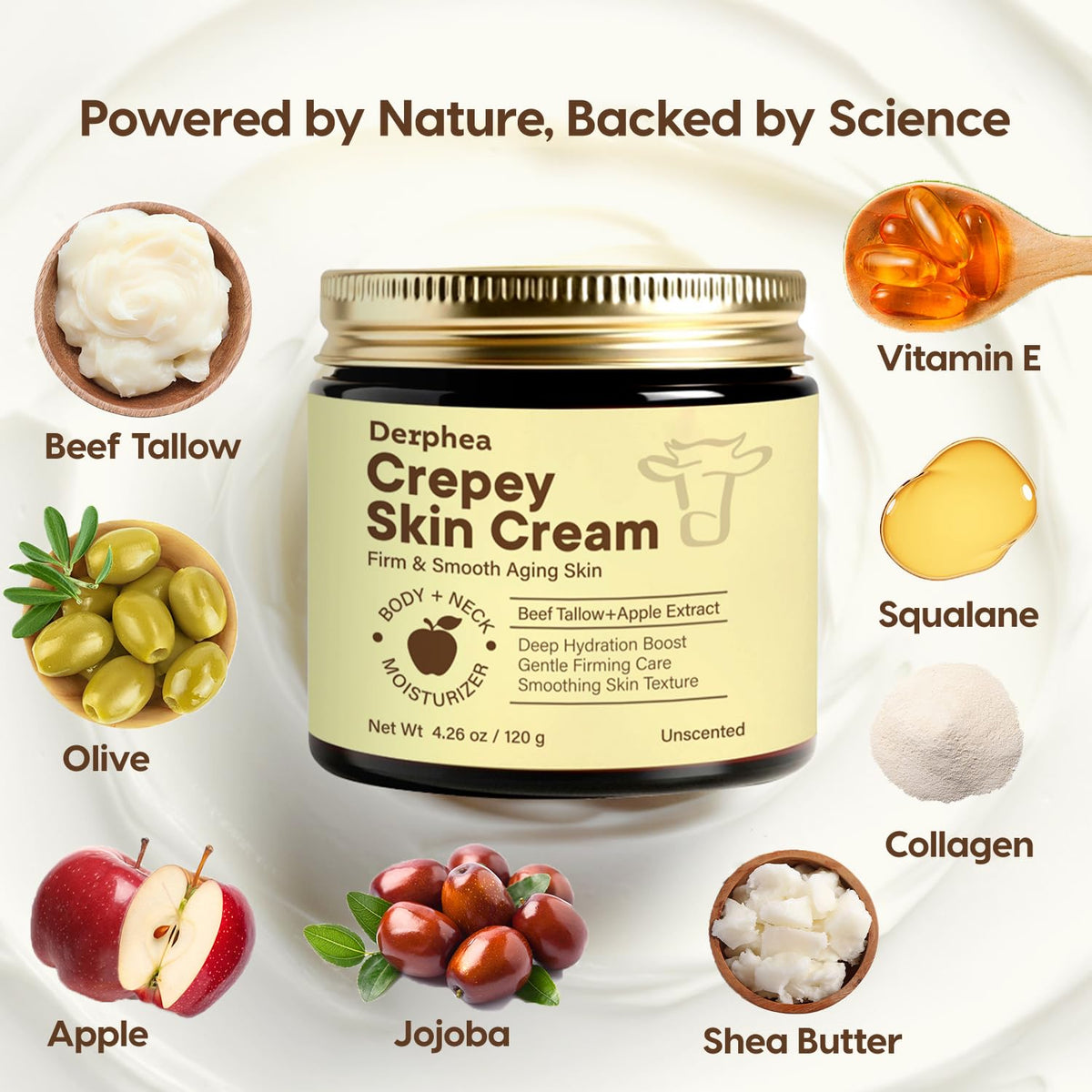 DERPHEA soluble collagen solution detail supporting firmer-looking surface texture