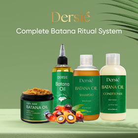 Dersie batana oil on bathroom shelf in lifestyle scene conveying daily routine benefit