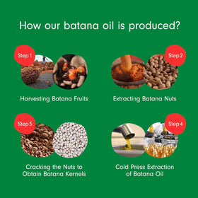 Dersie applying batana oil to scalp indicating nourishment and moisturization