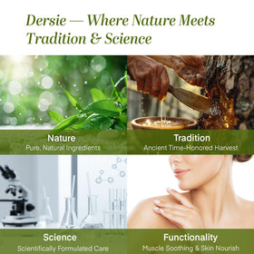 Lifestyle shelf scene with Dersie balm in bathroom conveying daily self-care use