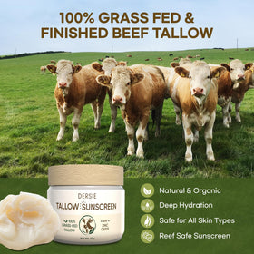 Dersie label close-up displaying zinc oxide and tallow benefits
