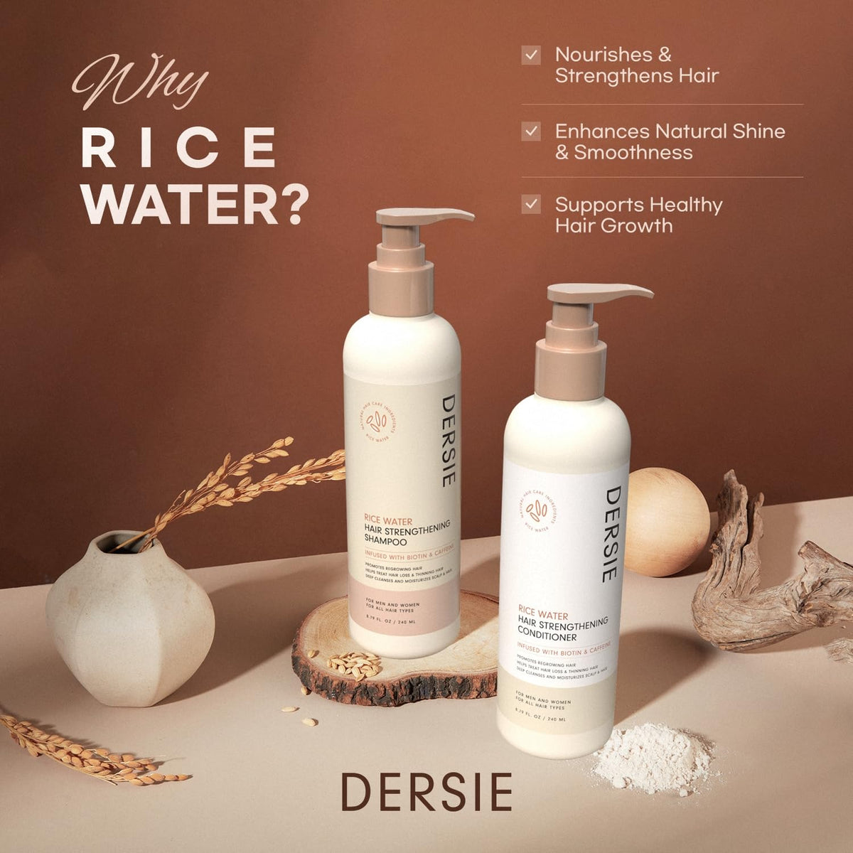 Dersie rice water shampoo texture and lather demonstration, gentle cleansing benefit