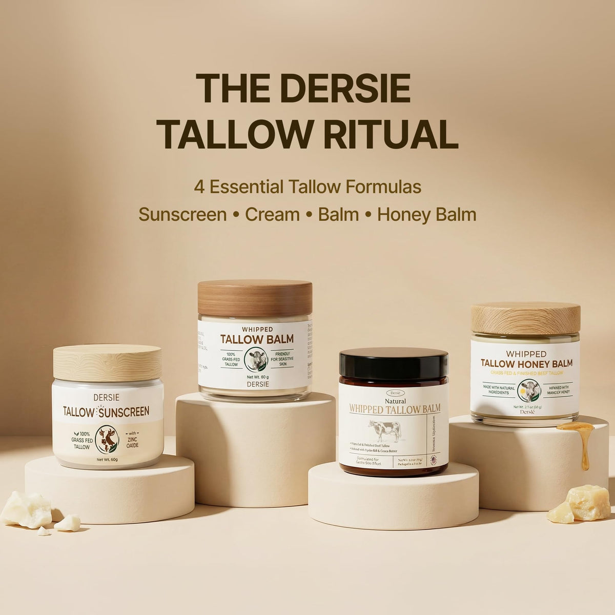 Dersie jar on bathroom shelf conveying natural skincare routine