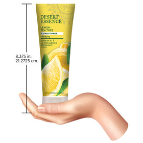 Desert Essence applying conditioner in shower demonstrating easy spread benefit
