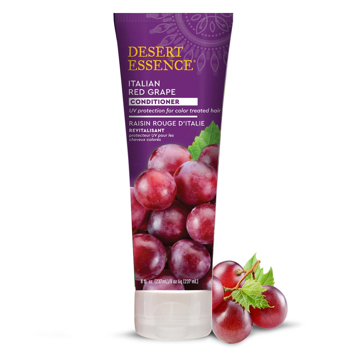 Desert Essence bottle front view showing label and size for easy identification