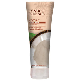 Desert Essence body wash in shower lifestyle suggesting refreshing daily use