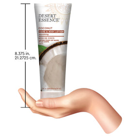 Desert Essence label close-up highlighting ingredients and clean formula