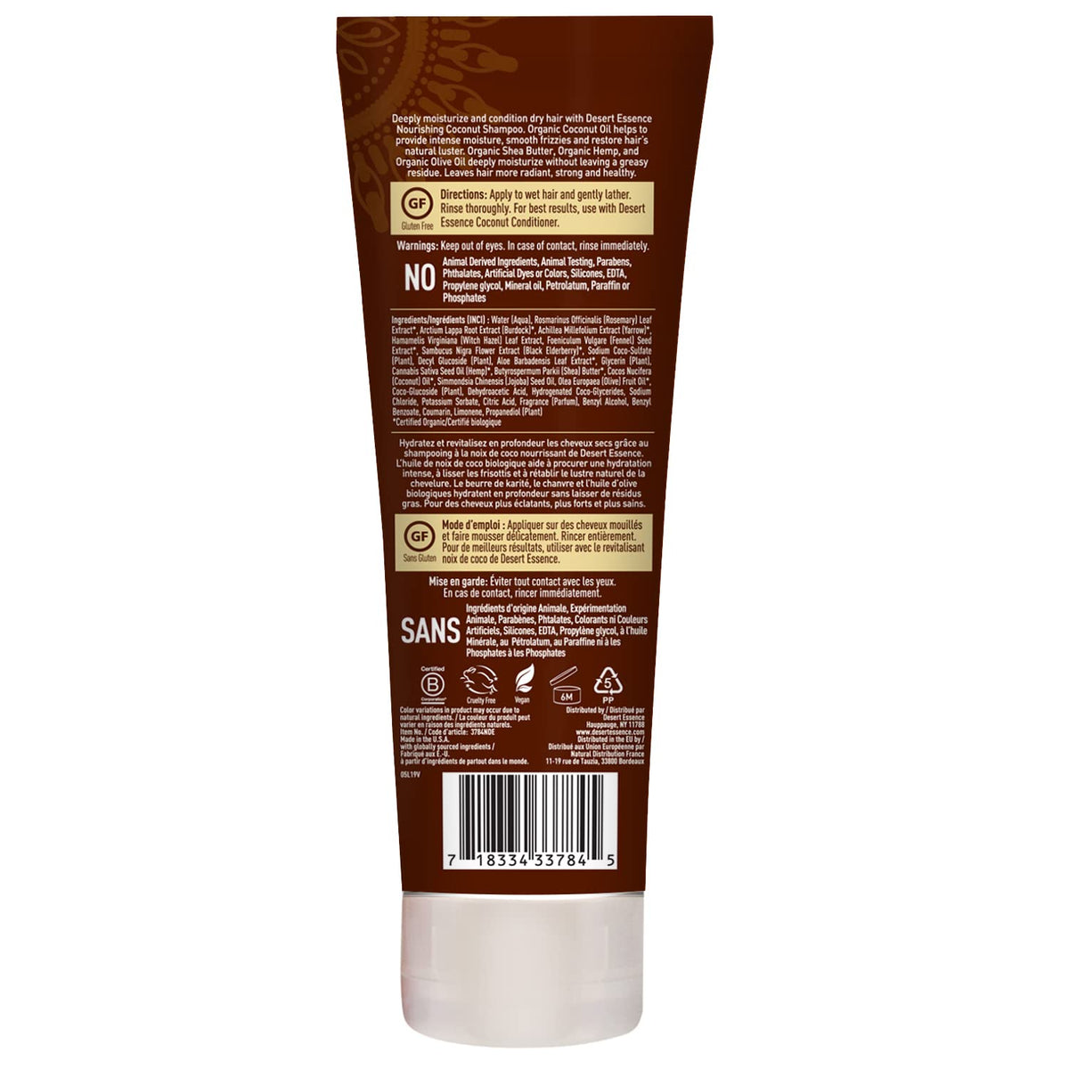 Desert Essence rich lather in palm demonstrating gentle cleansing