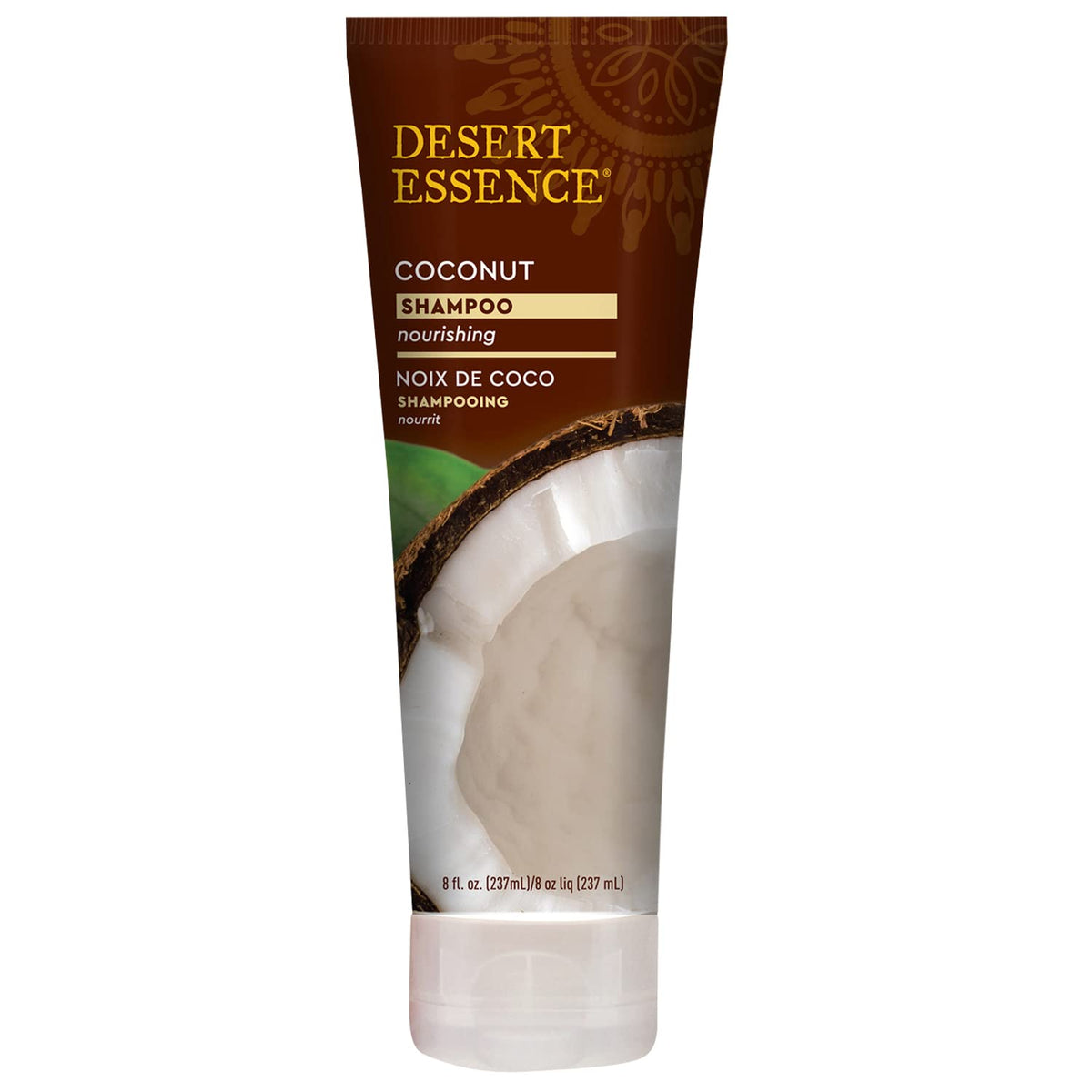 Desert Essence shampoo texture on hand highlighting creamy moisture