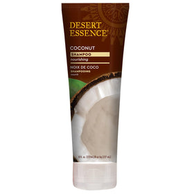 Desert Essence shampoo texture on hand highlighting creamy moisture