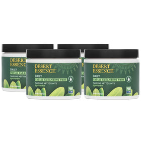 Desert Essence front packaging showing 50 pads and eco-friendly branding for convenience