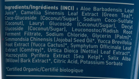 Desert Essence ingredients close-up highlighting organic aloe and green tea