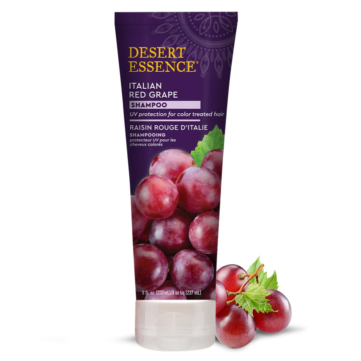 Desert Essence front packaging showing bottle and branding, highlights antioxidant benefits