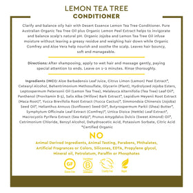 Desert Essence label close-up highlighting organic ingredients and clarity benefit