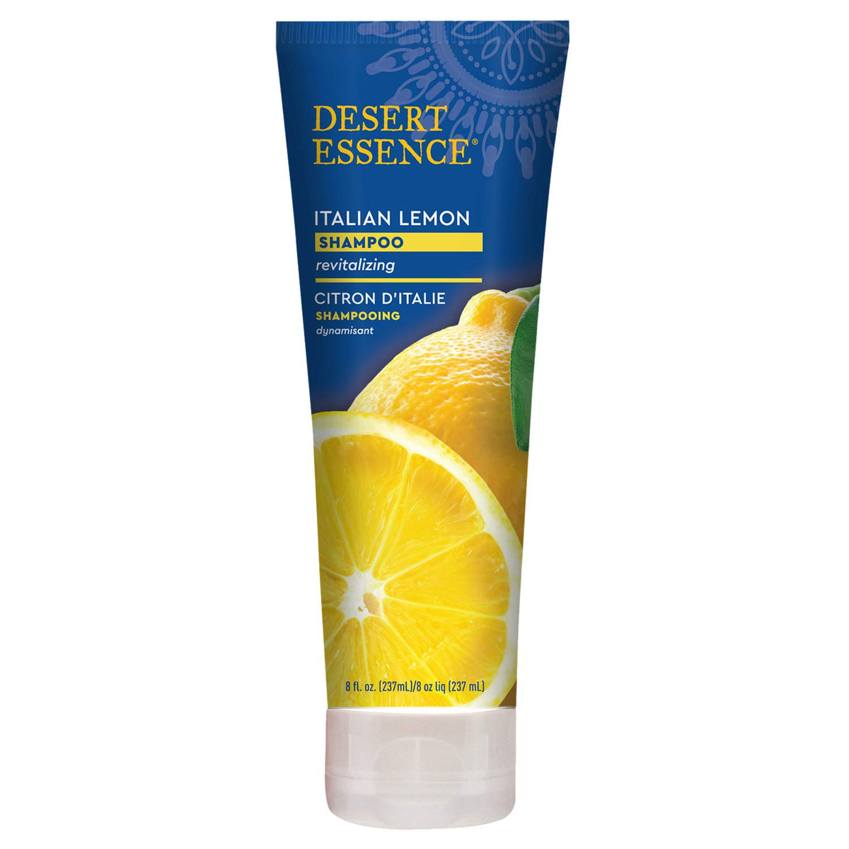 Desert Essence label close-up highlighting ingredients and clean formulation benefit