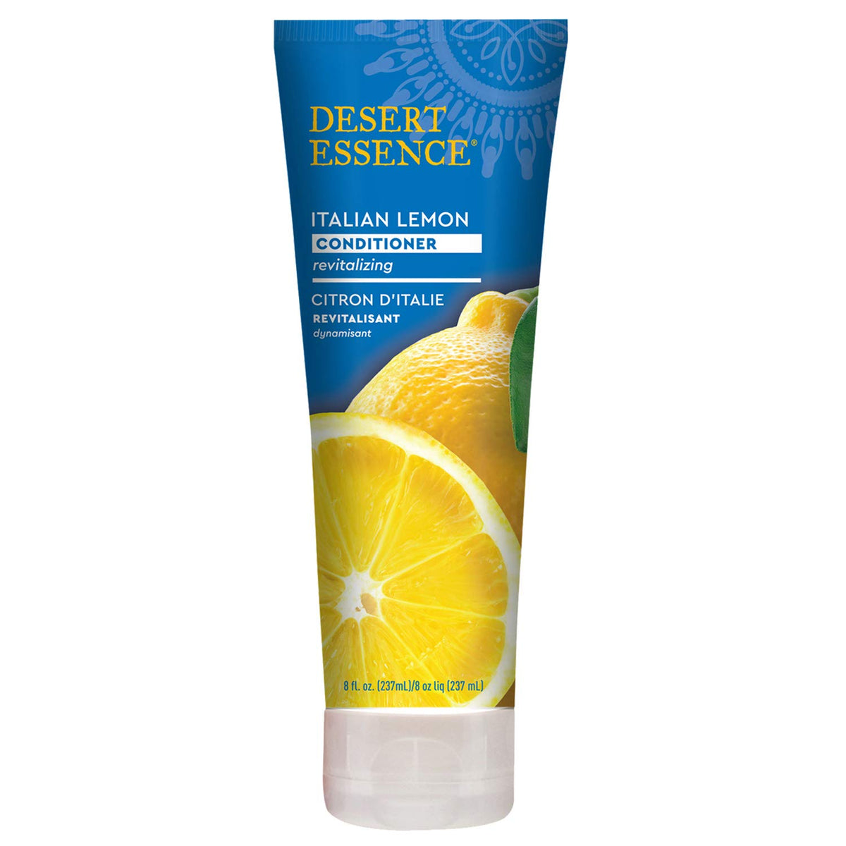 Desert Essence label close-up showing ingredients and certifications