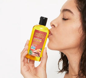 Desert Essence removing makeup from face for gentle cleansing benefit