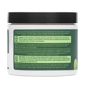 Desert Essence pad wiping away makeup showing effective removal and refreshed skin benefit