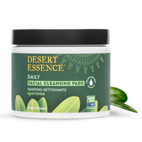 Desert Essence close-up of textured cleansing pad showing gentle exfoliating surface benefit