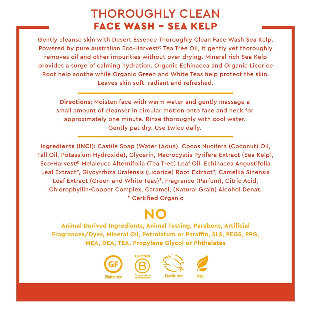 Desert Essence pump dispensing gel cleanser for easy controlled application