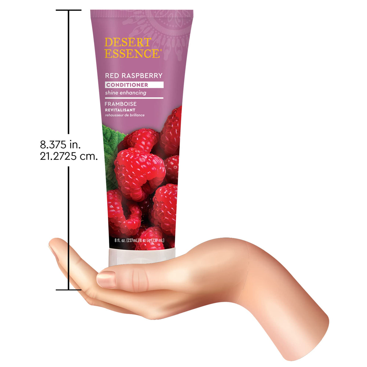 Desert Essence before and after hair image showing improved smoothness and shine