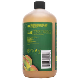 Desert Essence pouring into smaller bottle showing refill savings and sustainability