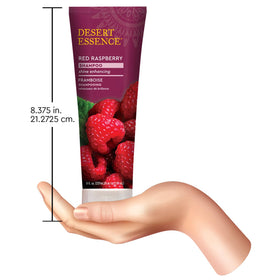 Desert Essence shampoo on bathroom shelf suggesting everyday use