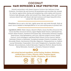 Desert Essence spray applied to damp hair for heat protection