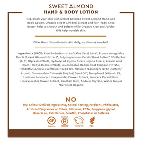 Desert Essence ingredients label highlighting organic botanical ingredients benefit