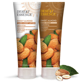 Desert Essence bottle on bathroom shelf representing everyday routine benefit