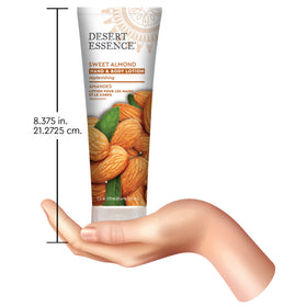 Desert Essence lotion spread on forearm showing quick absorption benefit
